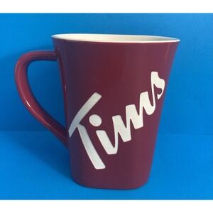 Tim Hortons 2013 Limited Edition #013 Red Square Base Etched Ceramic Mug Tims